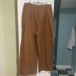 Madewell women’s high waisted wide leg Tan pants